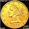 Image 1 : 1882-CC $5 Gold Half Eagle CHOICE BU