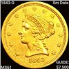Image 1 : 1843-O Sm Date $2.50 Gold Quarter Eagle UNCIRCULAT