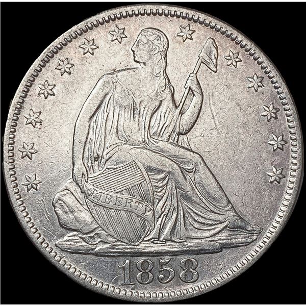 1858-O Seated Liberty Half Dollar CLOSELY UNCIRCUL