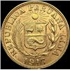 Image 2 : 1917 Peru .2355oz Gold Libra CHOICE BU