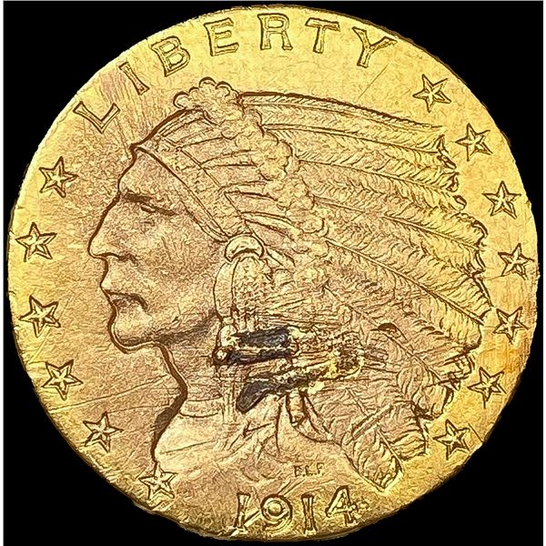 1914-D $2.50 Gold Quarter Eagle LIGHTLY CIRCULATED