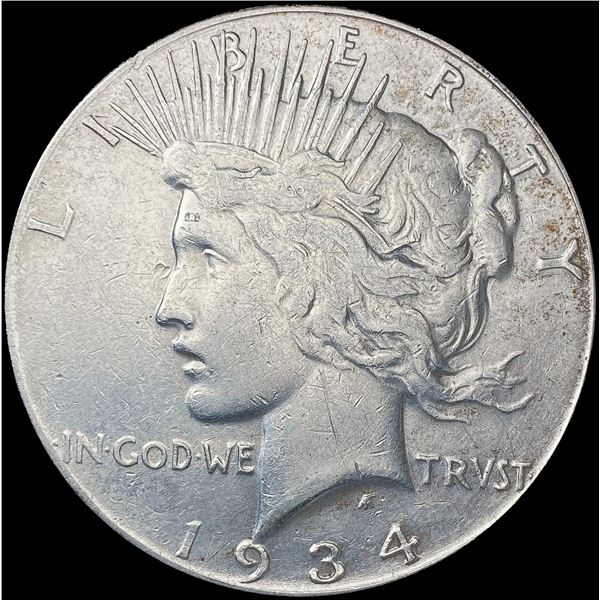 1934-S Silver Peace Dollar NEARLY UNCIRCULATED