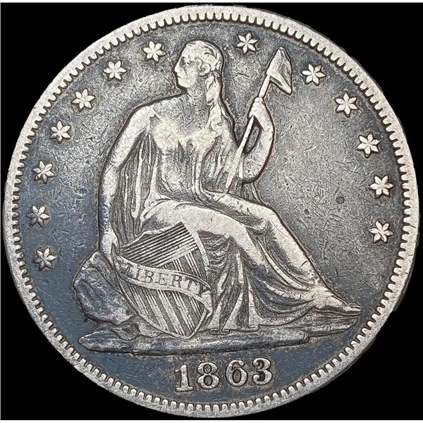 1863 Seated Liberty Half Dollar NEARLY UNCIRCULATE