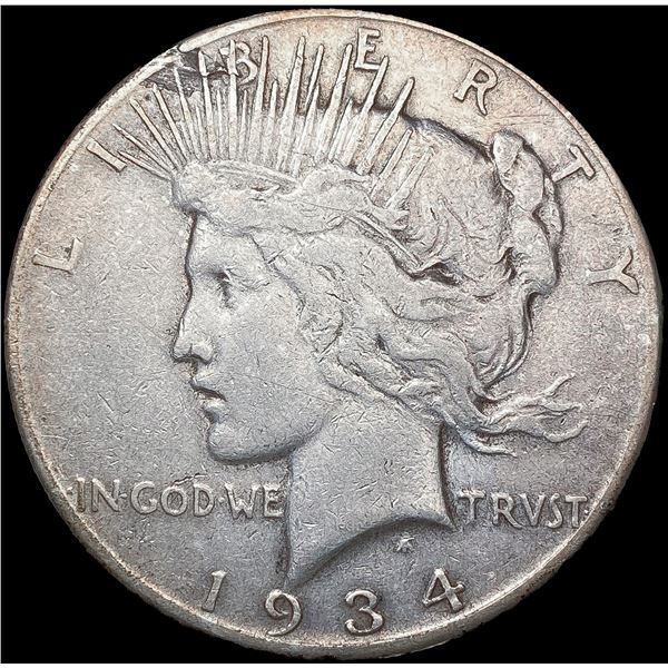 1934-S Silver Peace Dollar NICELY CIRCULATED