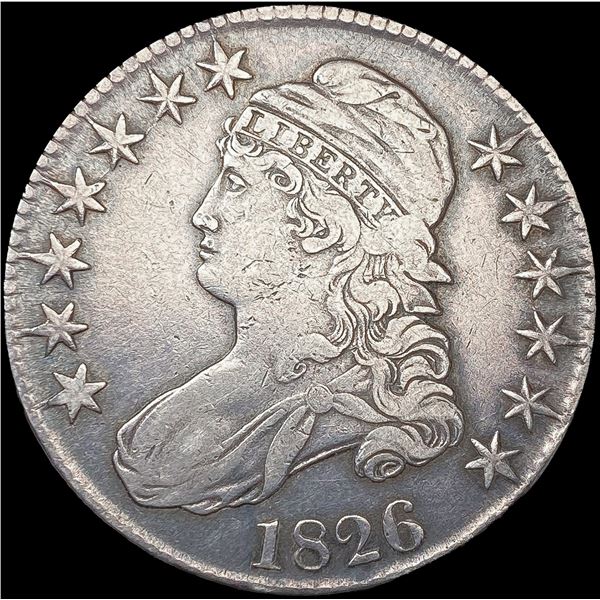 1826 O-104a Capped Bust Half Dollar NEARLY UNCIRCU