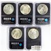 Image 2 : 1923-1926 Set (5) Silver Peace Dollar
