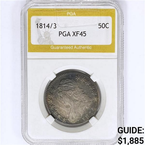 1814/3 Capped Bust Half Dollar PGA XF45