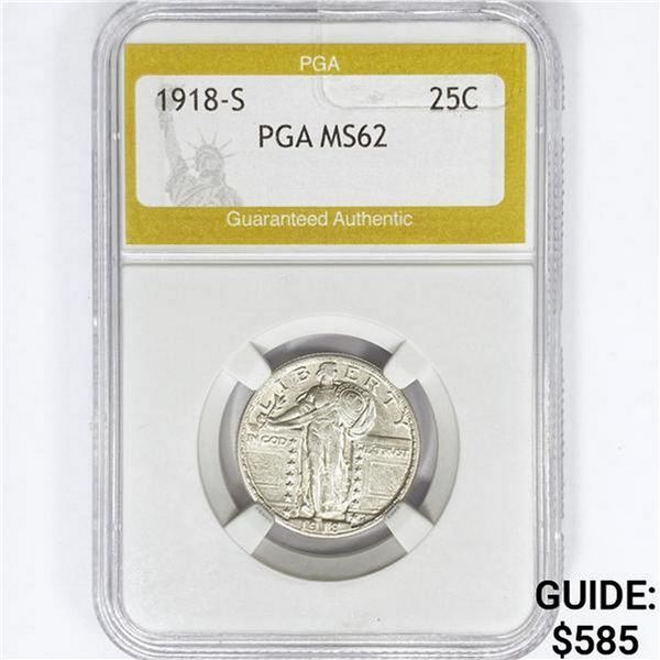 1918-S Standing Liberty Quarter PGA MS62