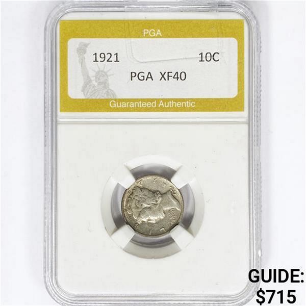1921 Mercury Silver Dime PGA XF40