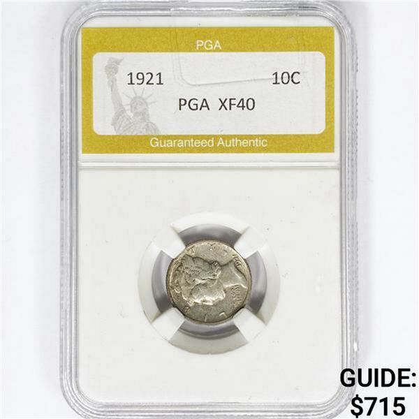 1921 Mercury Silver Dime PGA XF40