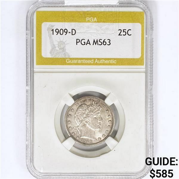 1909-D Barber Quarter PGA MS63