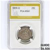 Image 1 : 1859-O Seated Liberty Quarter PGA MS61