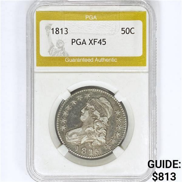 1813 Capped Bust Half Dollar PGA XF45