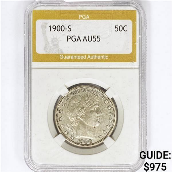 1900-S Barber Half Dollar PGA AU55