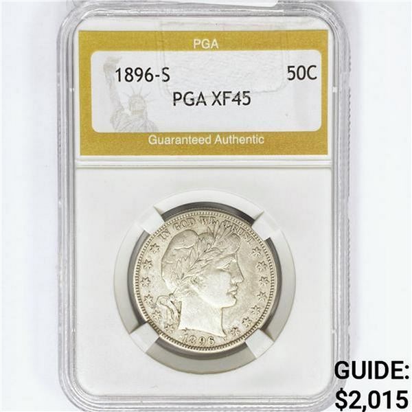 1896-S Barber Half Dollar PGA XF45