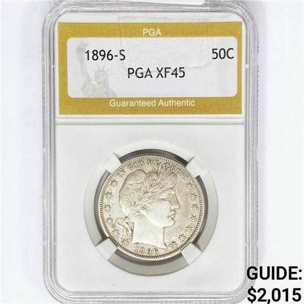 1896-S Barber Half Dollar PGA XF45