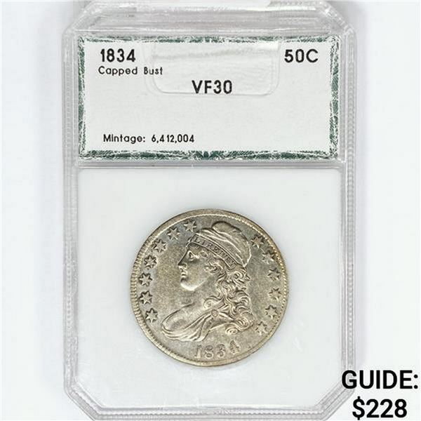 1834 Capped Bust Half Dollar PCI VF30