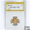 Image 1 : 1914-D Wheat Cent PGA MS63+ RED