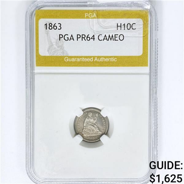 1863 Seated Liberty Half Dime PGA PR64 CAMEO