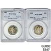 Image 1 : (2) 1952 Washington Quarters PCGS MS66