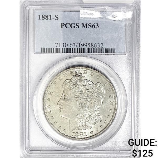 1881-S Morgan Silver Dollar PCGS MS63