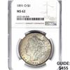 Image 1 : 1891-O Morgan Silver Dollar NGC MS62