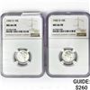 Image 1 : 1942-D Set (2) Mercury Silver Dime NGC MS66 FB