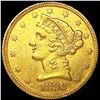 Image 1 : 1880 $5 Gold Half Eagle CLOSELY UNCIRCULATED