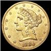 Image 1 : 1880 $5 Gold Half Eagle CLOSELY UNCIRCULATED