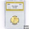 Image 1 : 1992 US 1/4oz Gold $10 Eagle PGA MS68