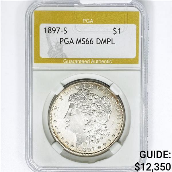 1897-S Morgan Silver Dollar PGA MS66 DMPL