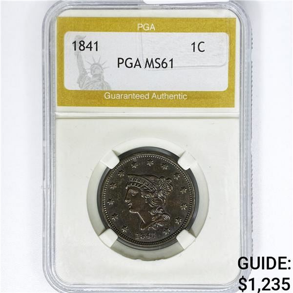 1841 Braided Hair Large Cent PGA MS61