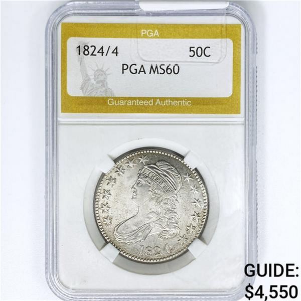 1824/4 Capped Bust Half Dollar PGA MS60