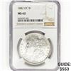 Image 1 : 1882-CC Morgan Silver Dollar NGC MS62