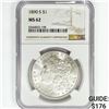 Image 1 : 1890-S Morgan Silver Dollar NGC MS62