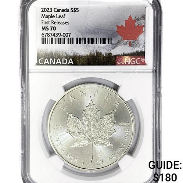 2023 Canada $5 1oz. Silver NGC MS70 1st Release