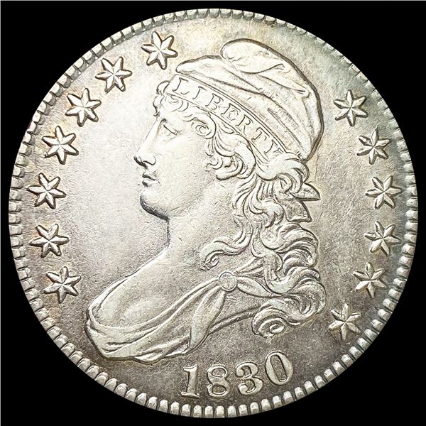 1830 Lg 0 Capped Bust Half Dollar NEARLY UNCIRCULA