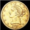 Image 1 : 1861 $5 Gold Half Eagle CLOSELY UNCIRCULATED