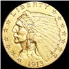 Image 1 : 1913 $2.50 Gold Quarter Eagle CLOSELY UNCIRCULATED