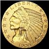 Image 1 : 1908 $5 Gold Half Eagle CLOSELY UNCIRCULATED