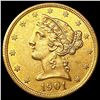 Image 1 : 1901-S $5 Gold Half Eagle UNCIRCULATED