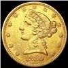 Image 1 : 1880 $5 Gold Half Eagle CLOSELY UNCIRCULATED