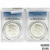Image 1 : 1922-D Set (2) Silver Peace Dollar PCGS MS61