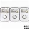 Image 1 : 1943 (D,S) Set of 3 Wheat Cent NGC MS67