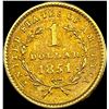 Image 2 : 1851 Rare Gold Dollar CLOSELY UNCIRCULATED