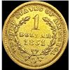 Image 2 : 1851-O Rare Gold Dollar ABOUT UNCIRCULATED