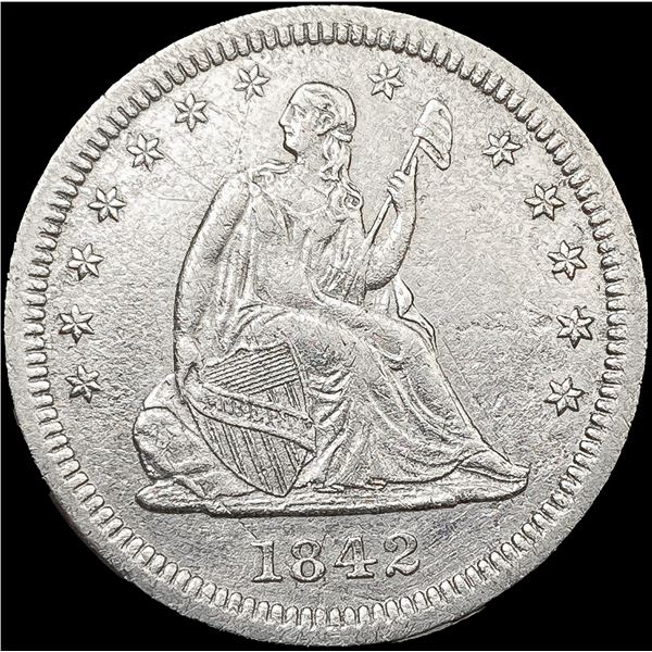 1842-O Seated Liberty Quarter CLOSELY UNCIRCULATED