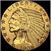 Image 1 : 1909 $5 Gold Half Eagle ABOUT UNCIRCULATED