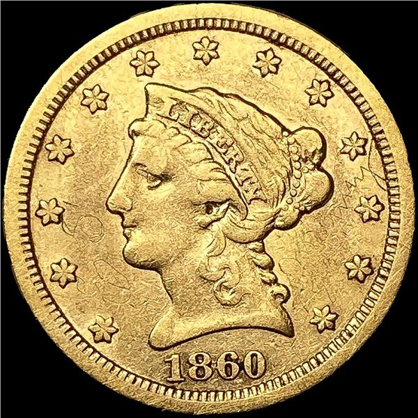 1860-S $2.50 Gold Quarter Eagle LIGHTLY CIRCULATED