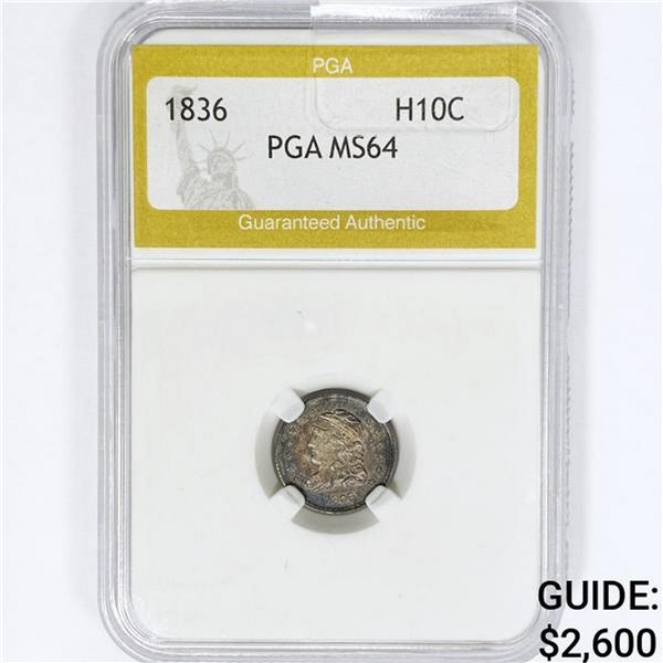 1836 Capped Bust Half Dime PGA MS64